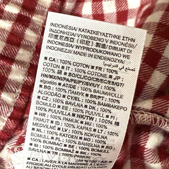 Gap Adult Unisex Softest Cotton Flannel PJ Pants Red White Gingham Plaid XS NEW - Picture 12 of 15